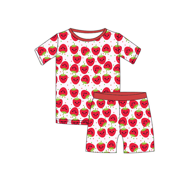 Strawberry Kisses Two Piece Bamboo Sleep Set
