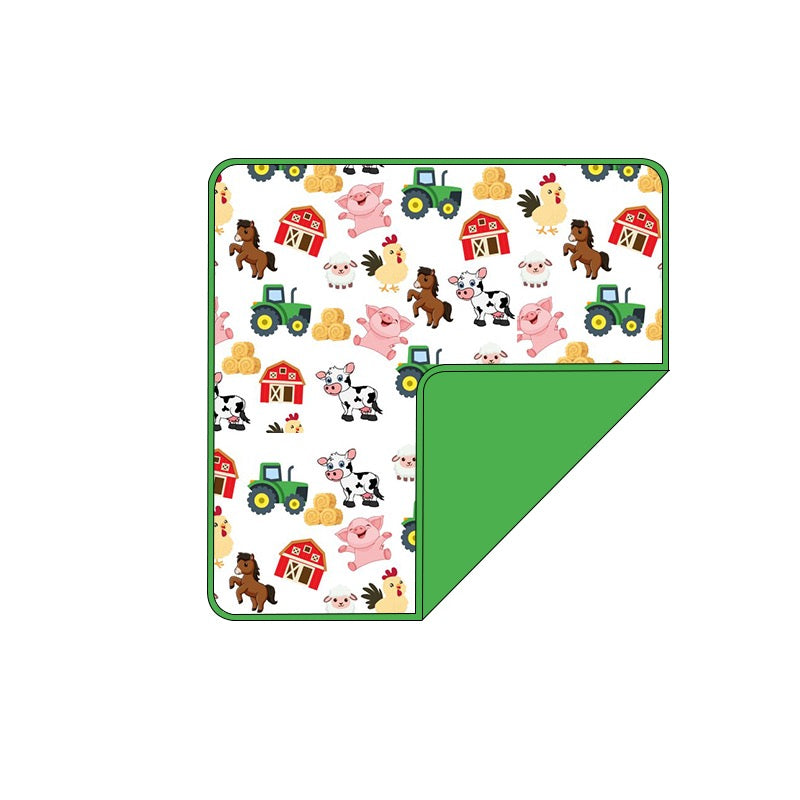 Barnyard Bash Green Bamboo Blanket 50 x 50 Inch