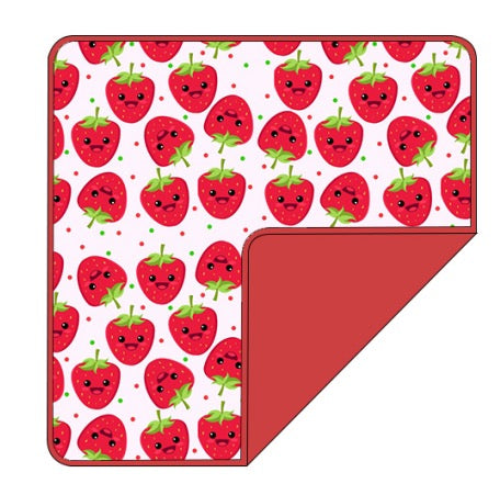 Strawberry Kisses Bamboo Blanket 50 x 50 Inch