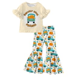 Pumpkin Truck Bell Bottom Set
