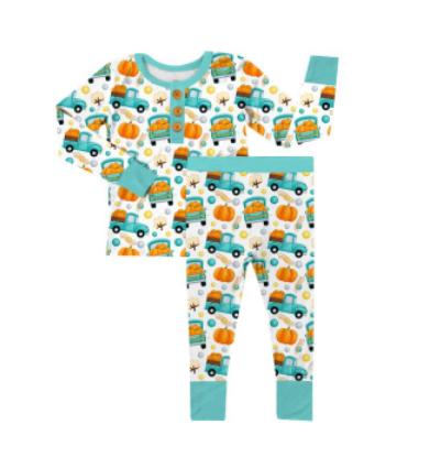Pumpkin Truck 2pc Bamboo Sleepy