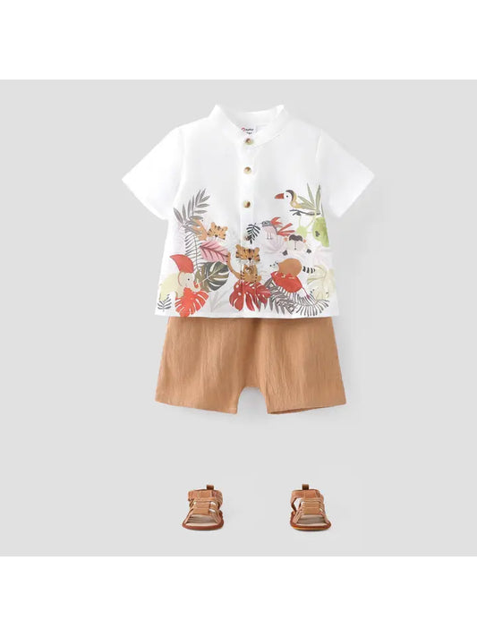 2-Piece Animal Shirt and Shorts Set