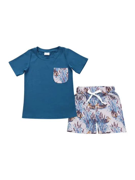 2-Piece Duck Shirt and Shorts Set