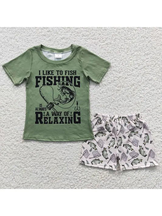 2-Piece Fishing Shirt and Shorts Set